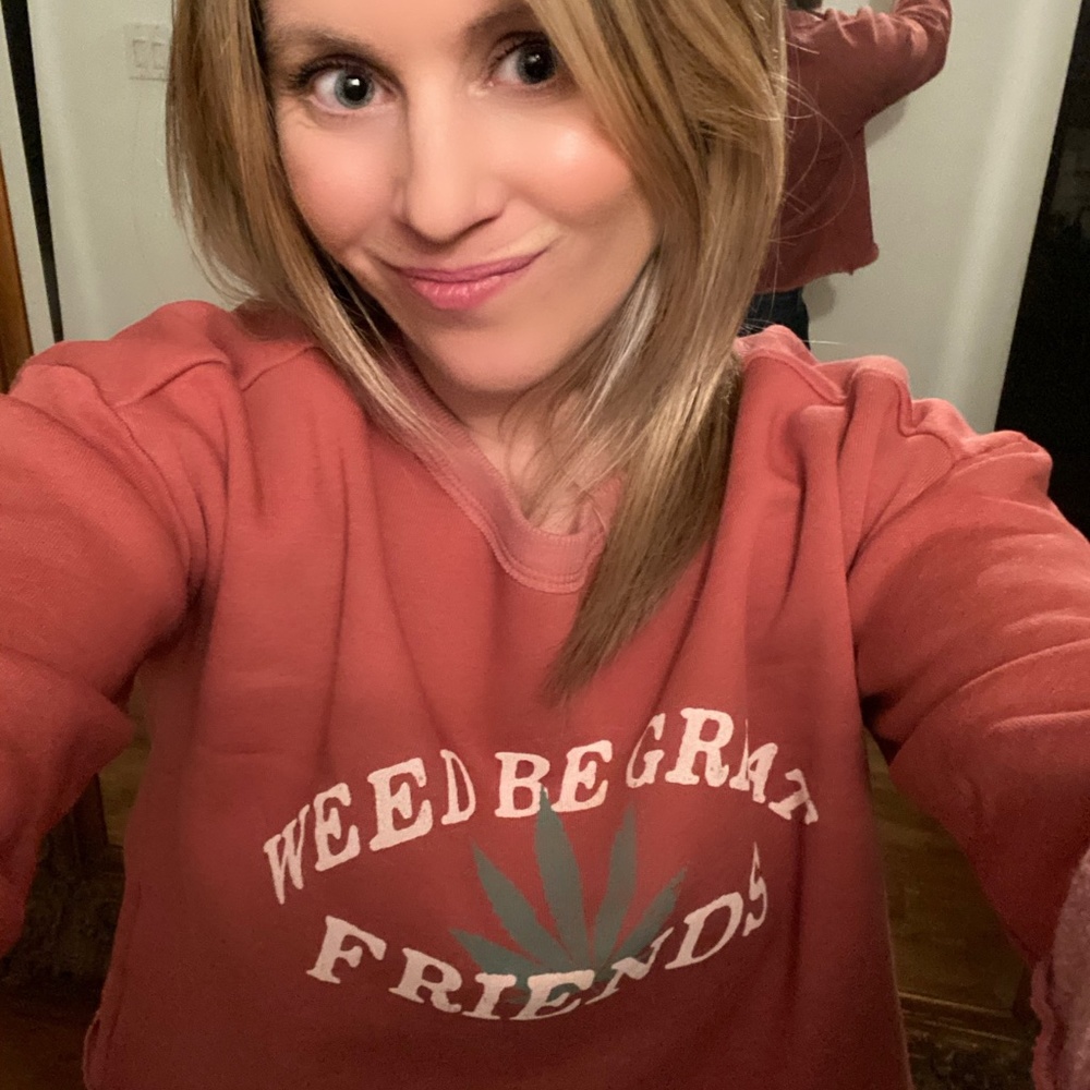 NWT Wildfox Couture Weed Be Great Friends Cropped Graphic Sweatshirt XS